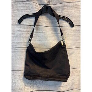 DKNY Black Nylon Shoulder Bag With Metal Accents